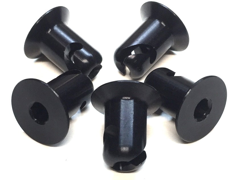 UTVDistribution 7/16" Black Aluminum Dzus Button Flush Allen Head Quarter Turn Fasteners .500 (5) - Image 1